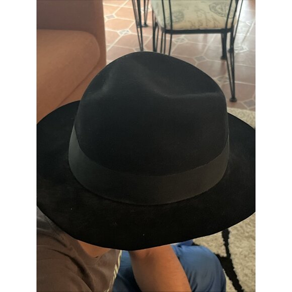 Mayser Men’s Black  Fedora Hat Wool EU 60 Germany Copenhagen US XL - Picture 3 of 6